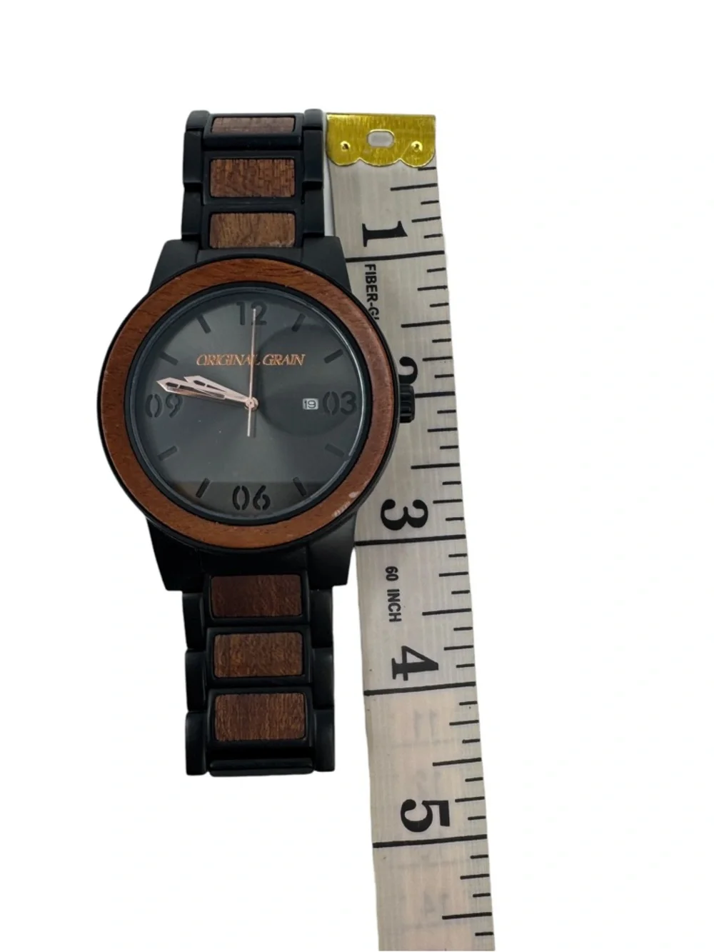 Original Grain Men's‎ Sapele Barrel Black Dial Scuffed Needs Battery